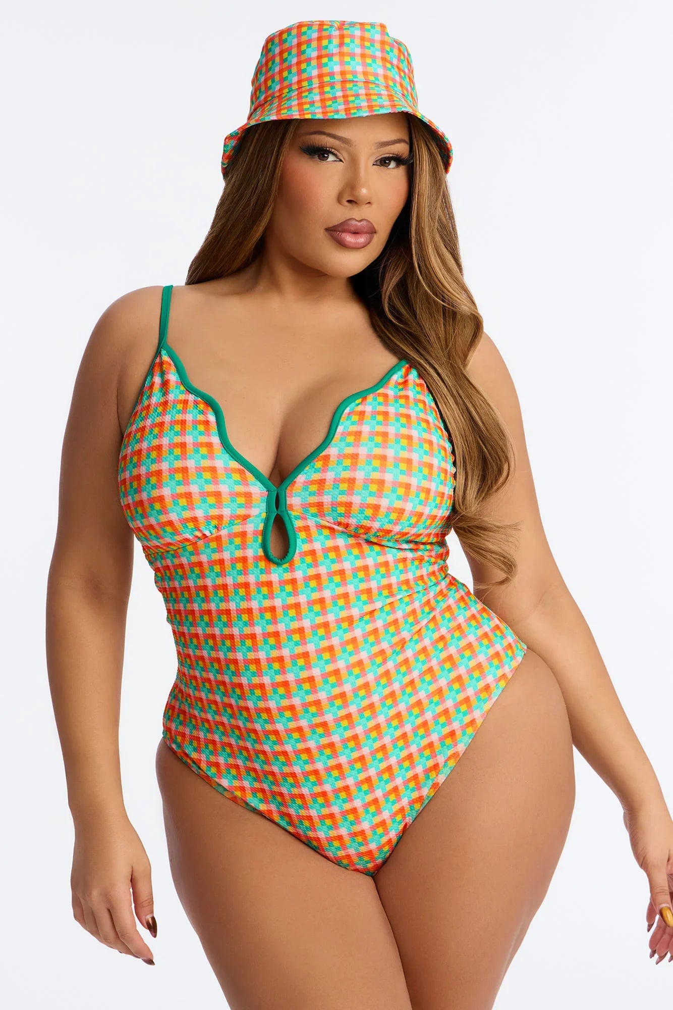 Tamara 1 Piece Swimsuit With Hat - Yellow/combo
