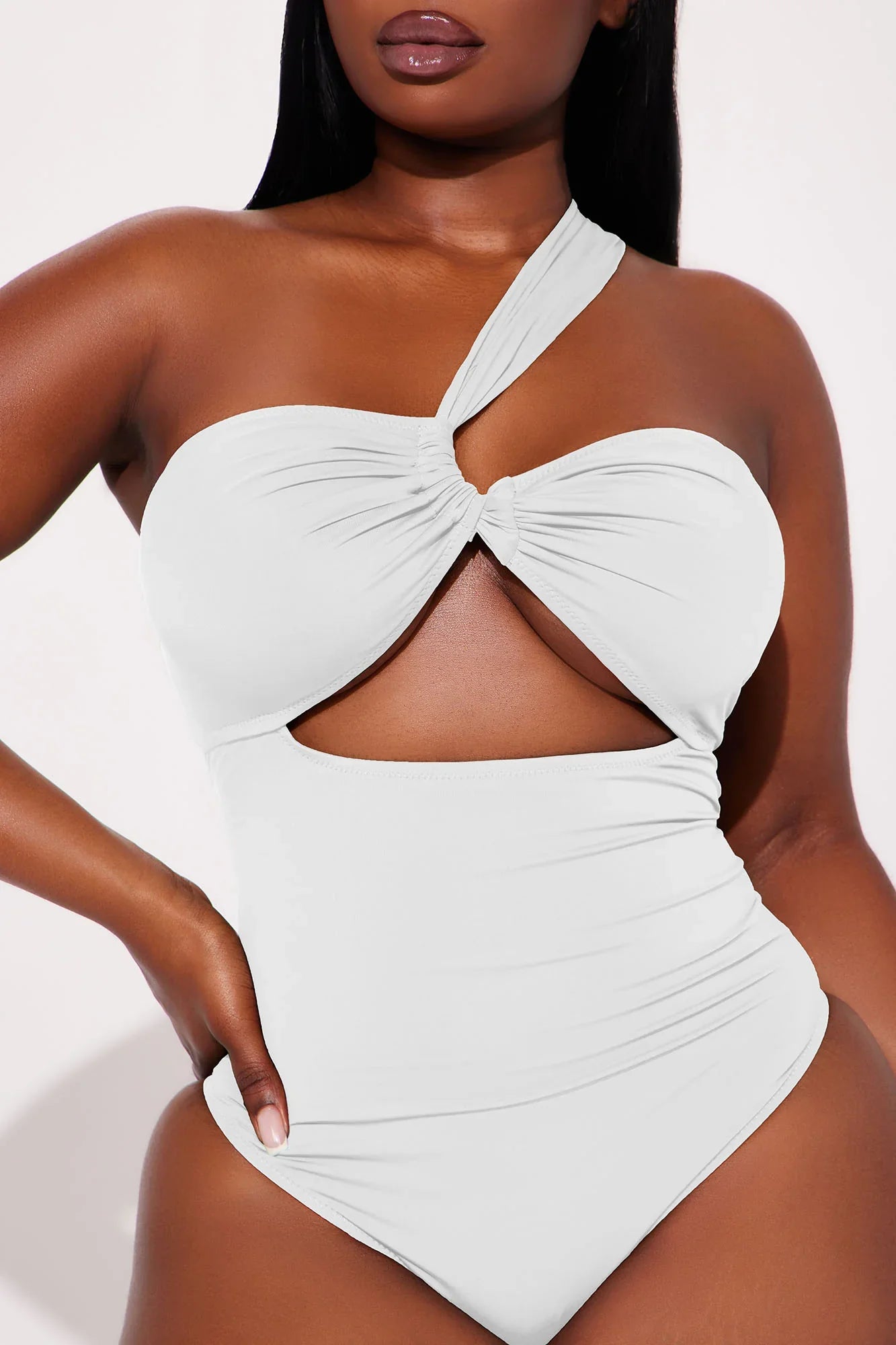Ready For The Summer Cutout 1 Piece Swimsuit - White