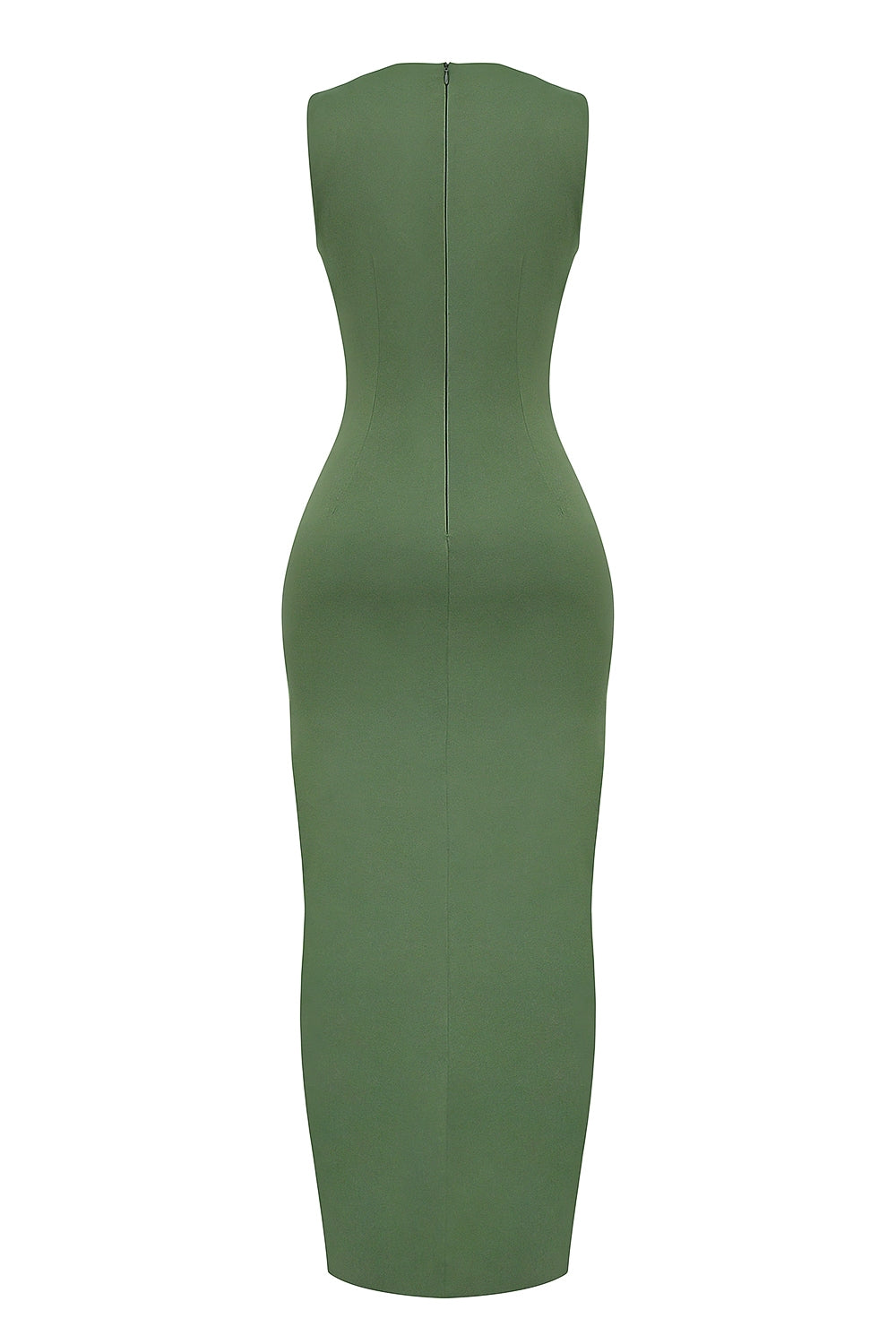 olive boat neck maxi dress