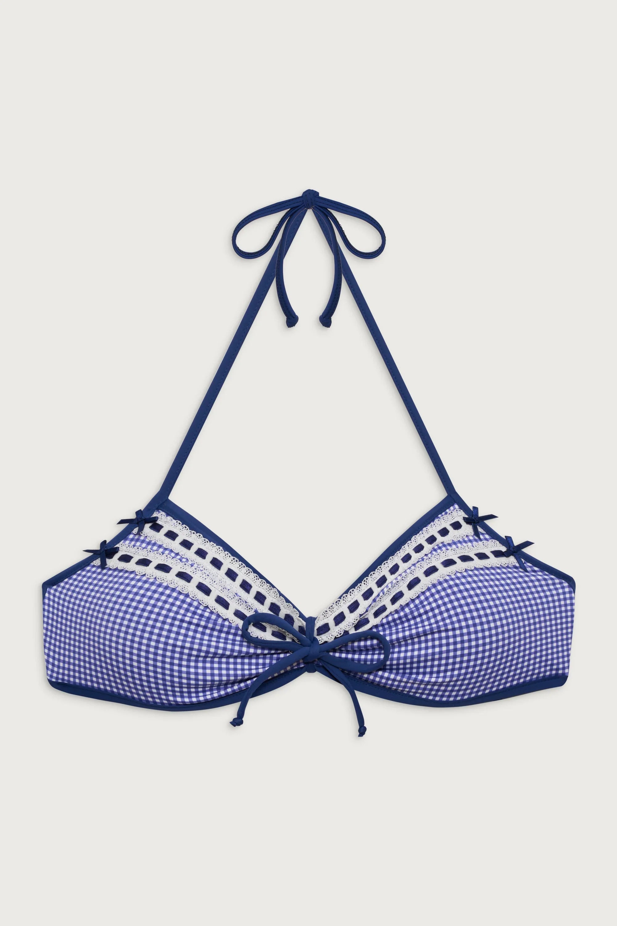 Jessup Triangle Halter Bikini Top - Sailor Gingham
