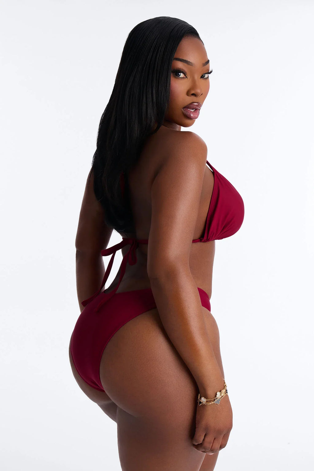 Maui Mix And Match Triangle Bikini Top - Burgundy