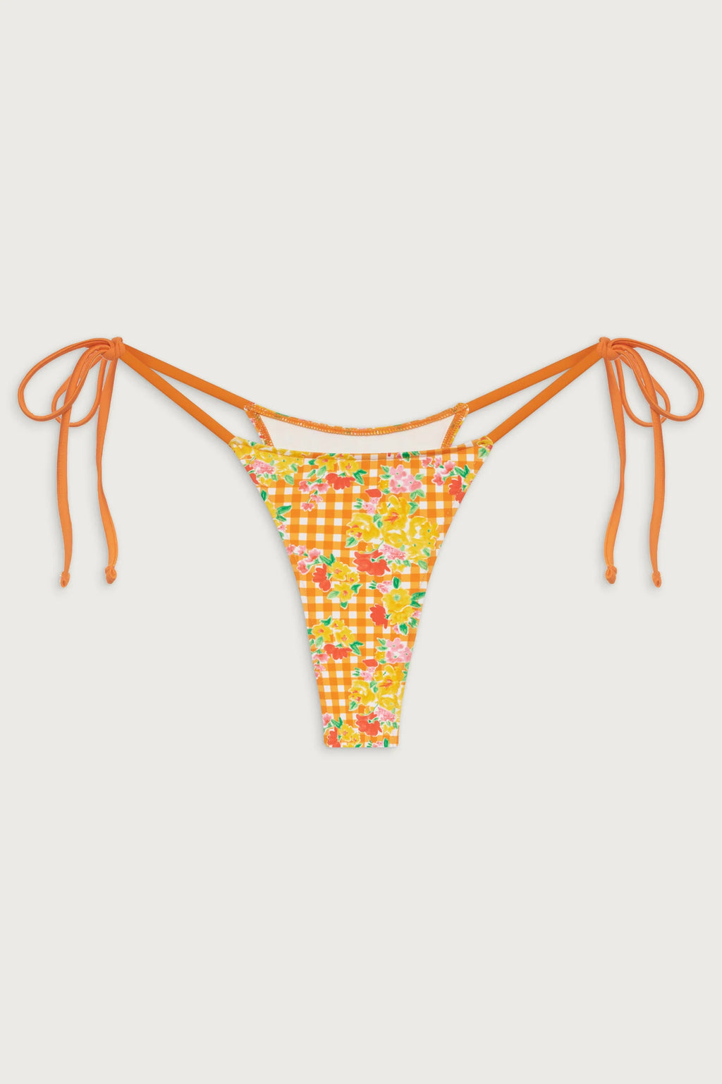 Divine Floral Skimpy Bikini Bottom - Marigold Gingham