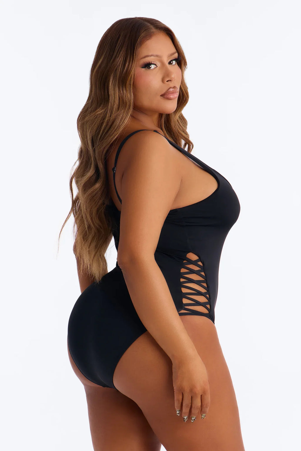 Under The Shade Tie Detail 1 Piece Swimsuit - Black