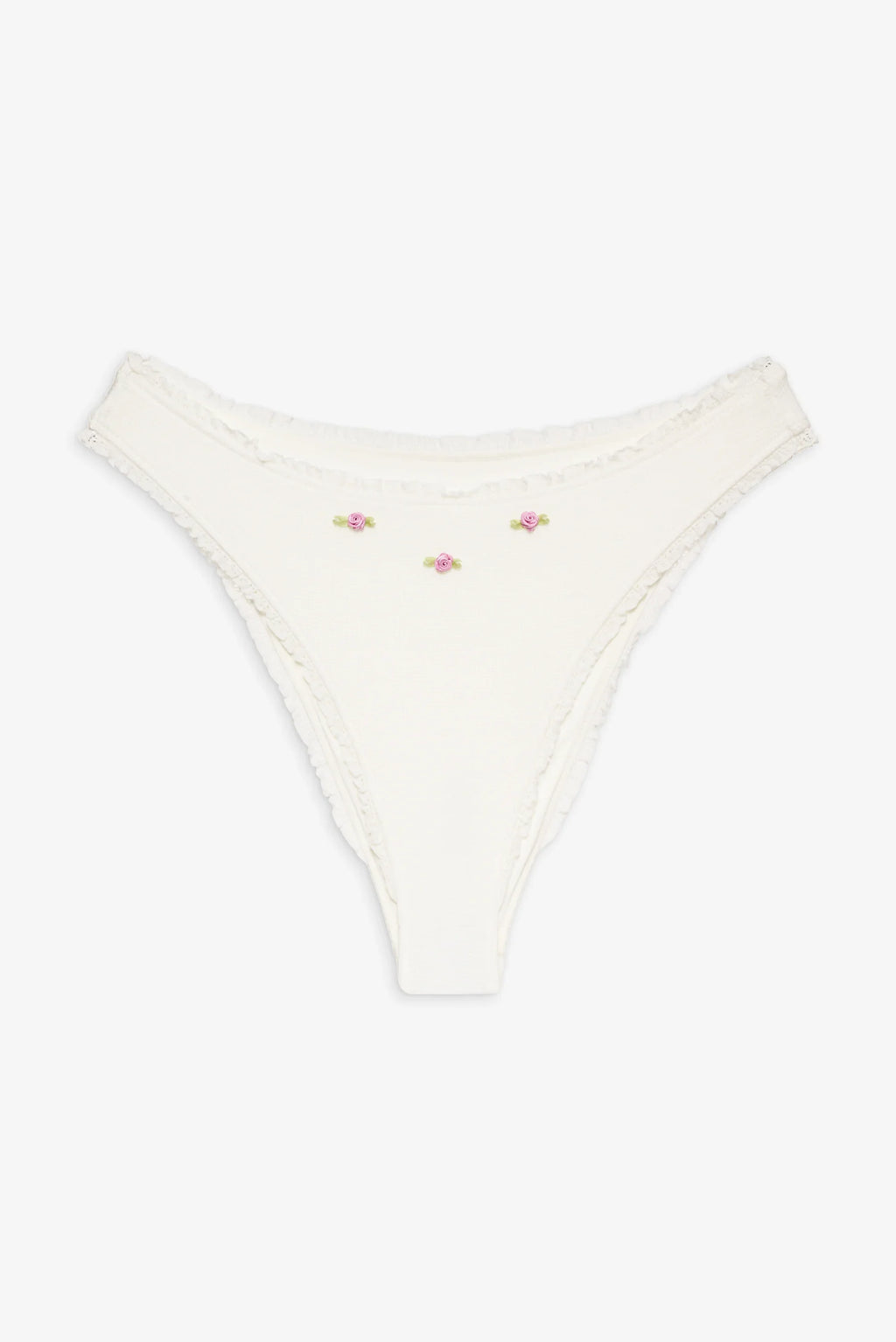 Beck High Waisted Bikini Bottom - White