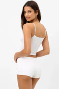 Blue Crush Pliss�� Boy Short - Optic White