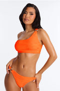 Palm Tree Passion One Shoulder Bikini - Orange