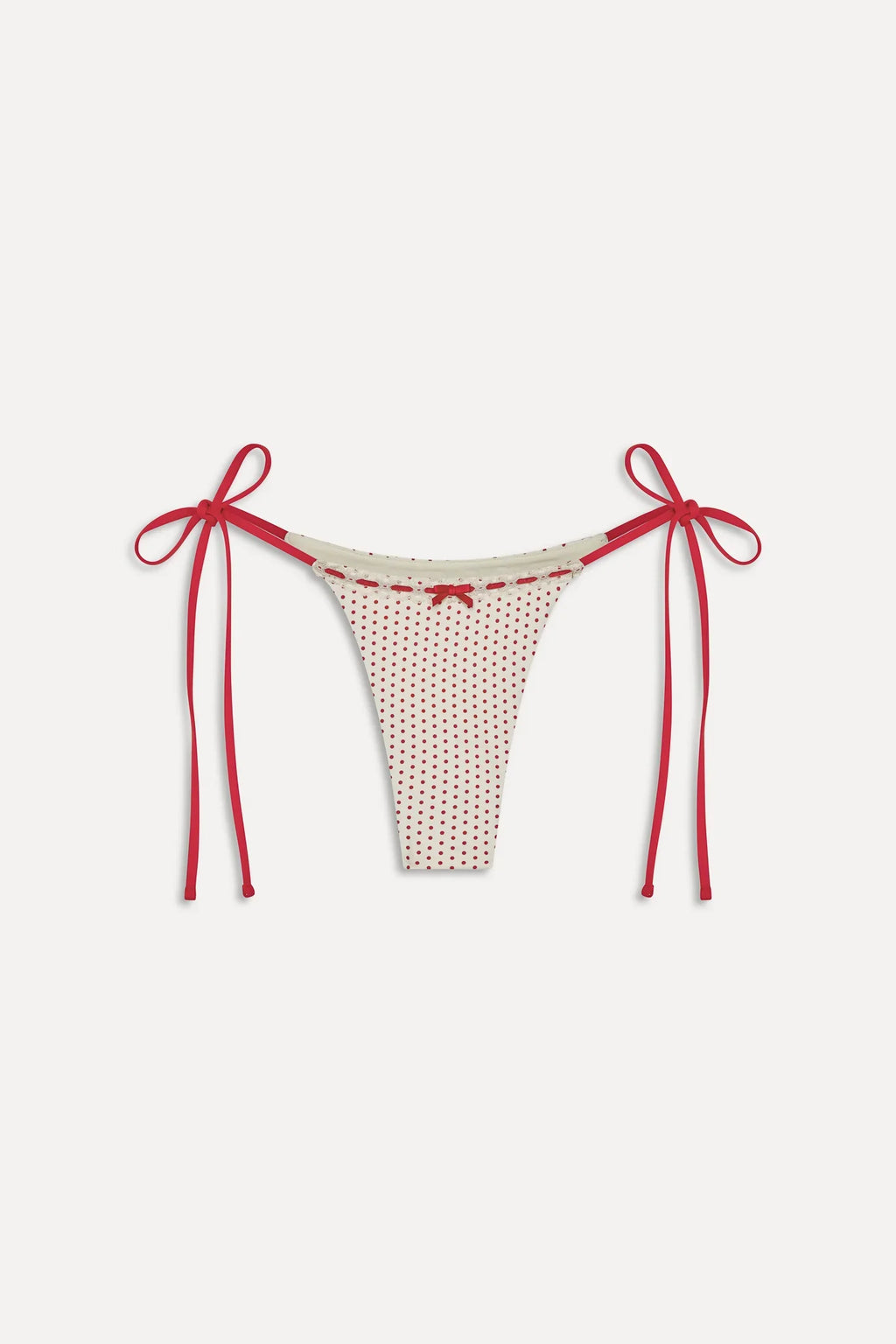 x BELLA HADID Mackenzie String Bikini Bottom - Strawberry Polka Dot