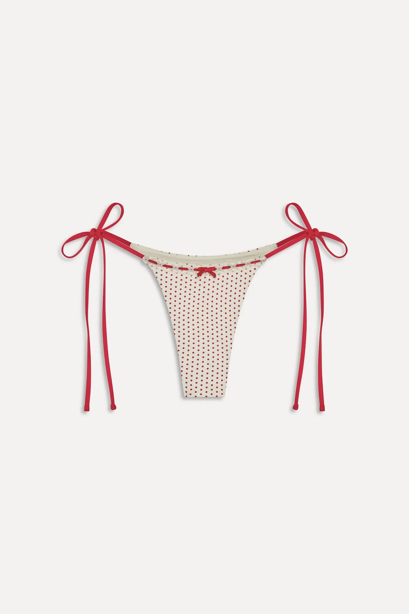 x BELLA HADID Mackenzie String Bikini Bottom - Strawberry Polka Dot