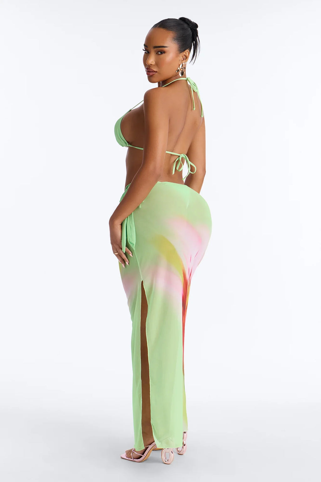 Hayleigh Flower 3 Piece Bikini Set - Green/combo
