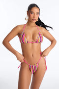 Jessie Textured Striped 2 Piece Bikini - Pink/combo