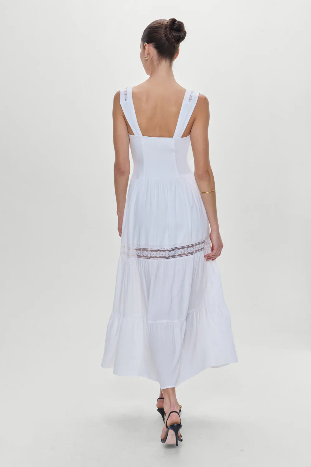 Eden Ruffle Maxi Dress - White