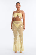 Sunshine State 3 Piece Bandeau Bikini Skirt Set - Yellow