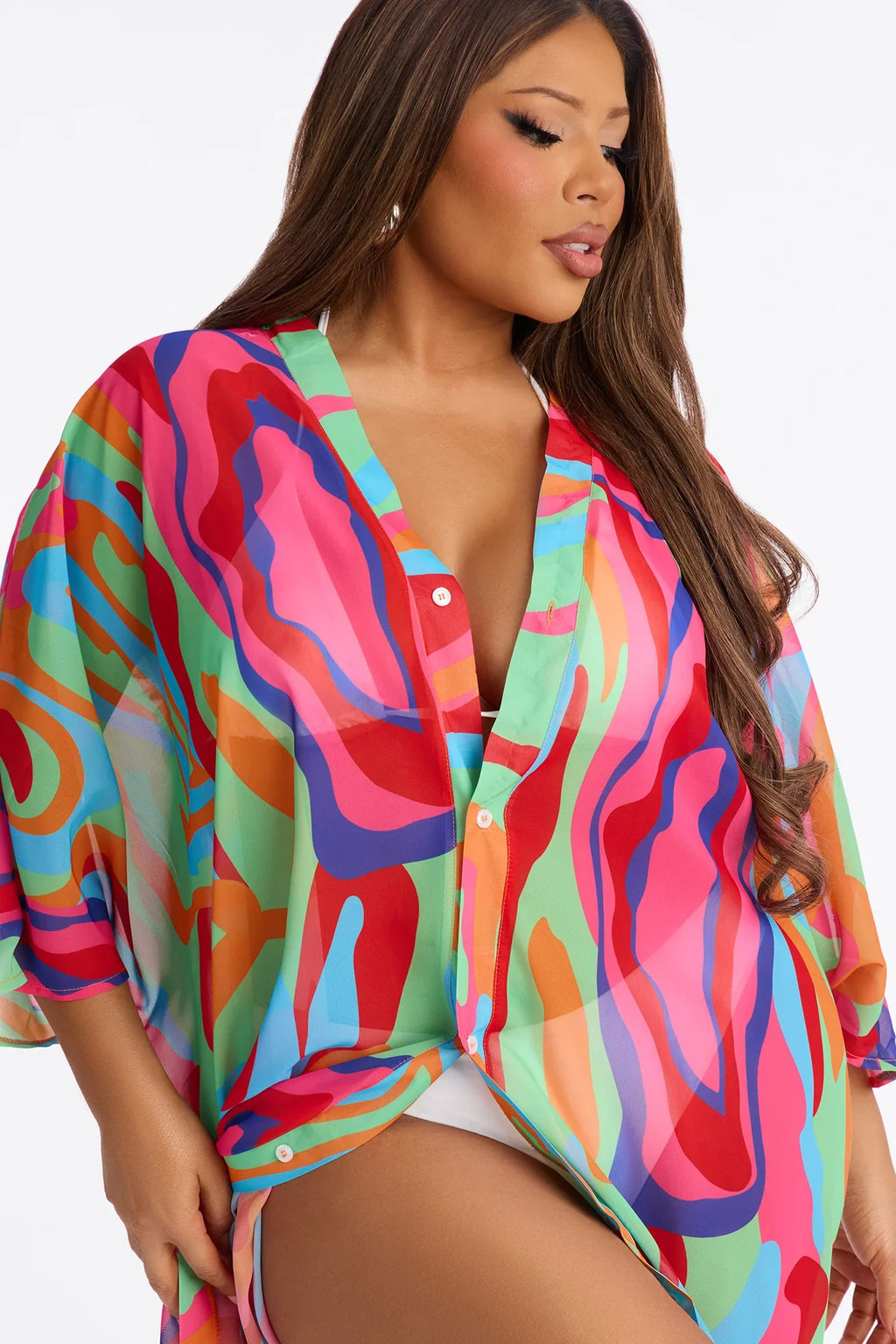 Kairi Cover Up Maxi Kaftan Dress - Multi Color