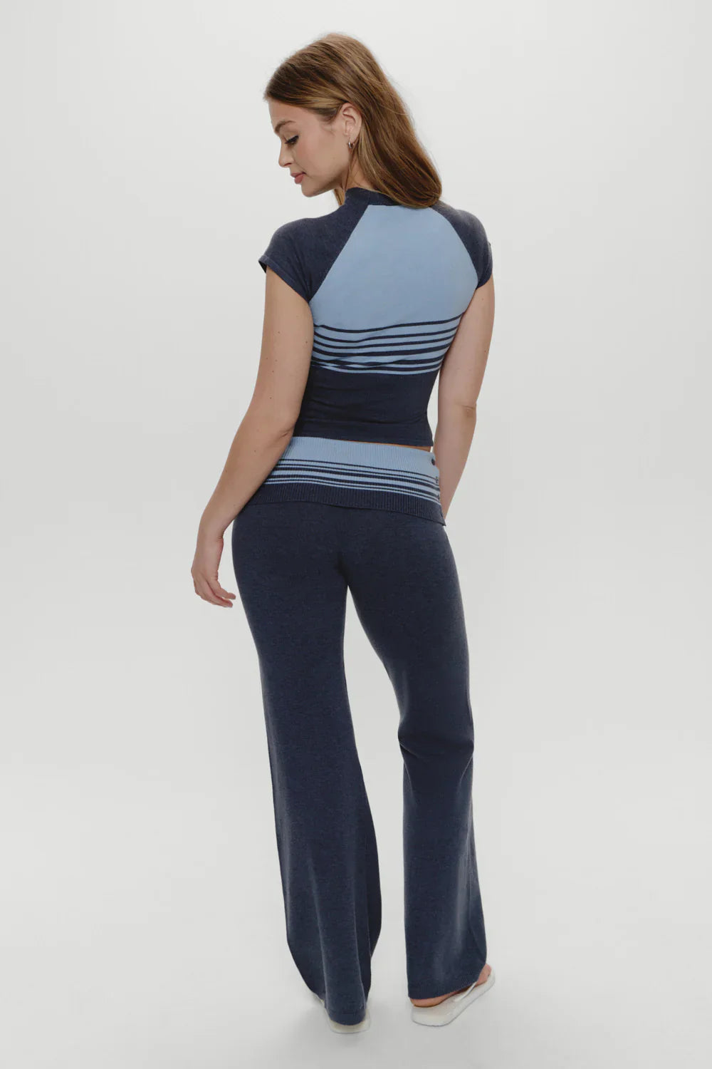 Shore Low Rise Knit Pants - Stone Stripe