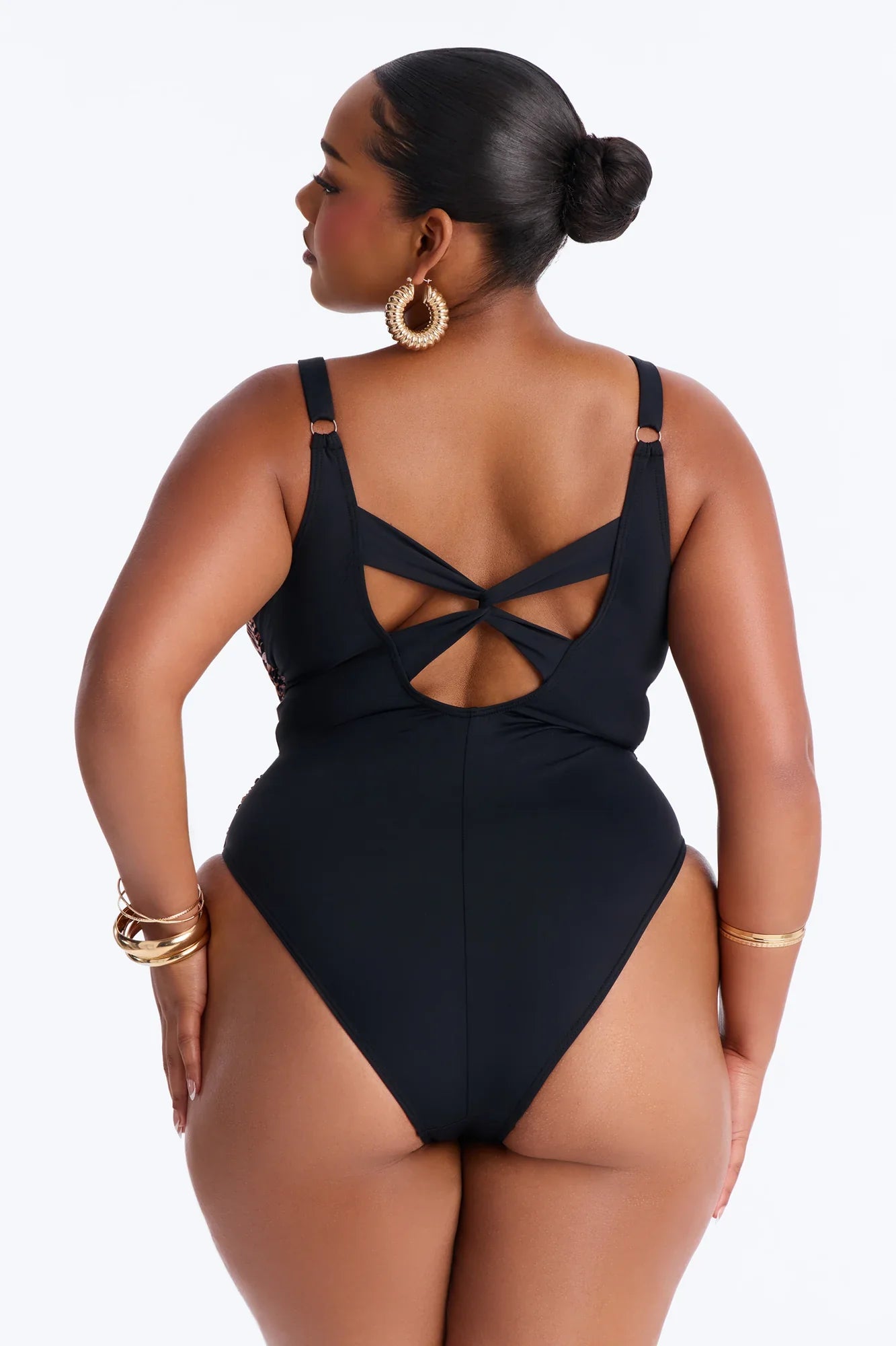 Unstoppable Wild Catch Mesh Cutout 1 Piece Swimsuit - Leopard