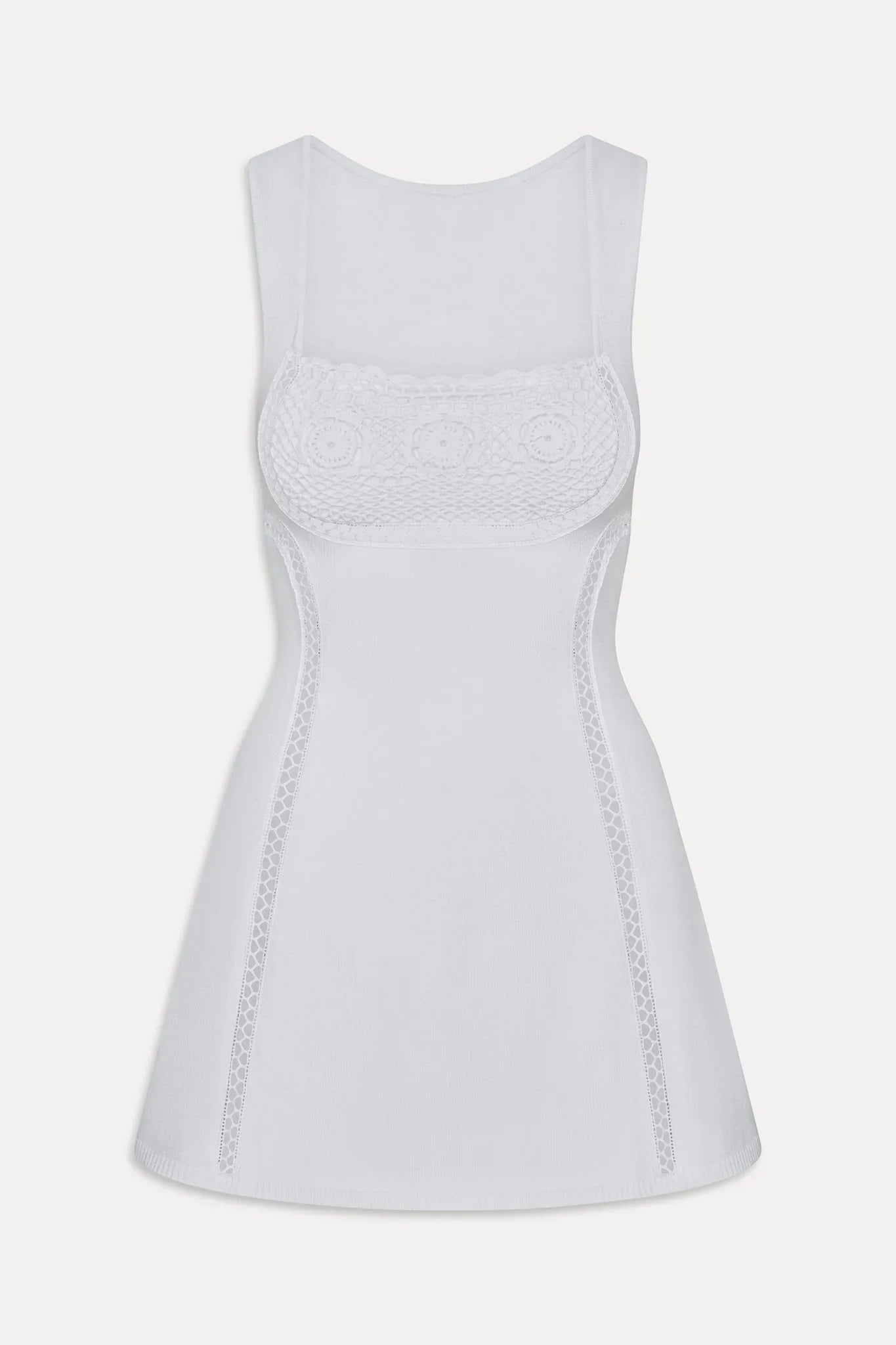 Ellie Knit Mini Dress - Optic White