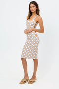 Sterling Terry Midi Dress - Nude Daisy