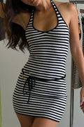Dolly Knit Mini Dress - Jet Stripe