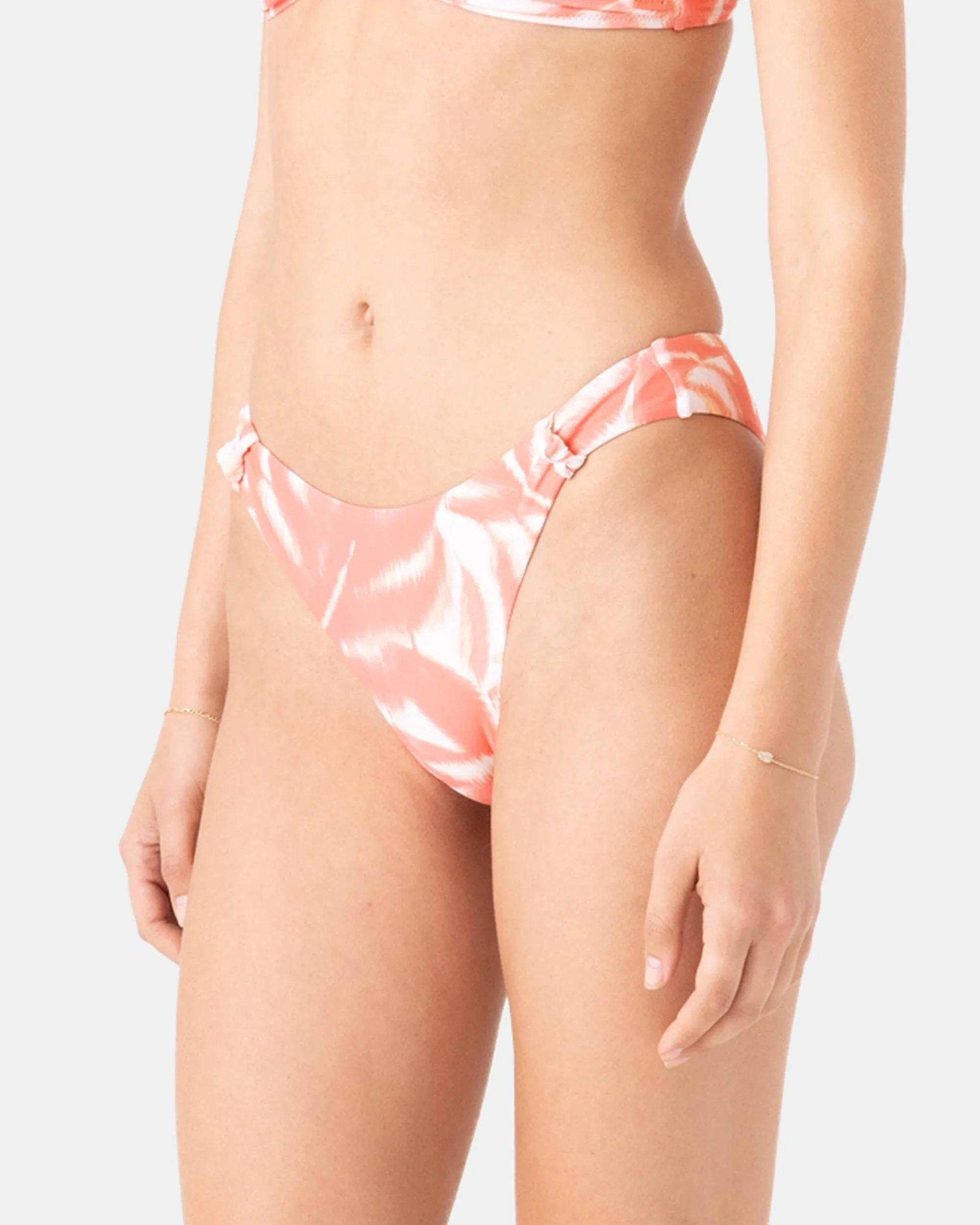 Palm Haze Knotted Scoop Cheeky Bikini Bottom