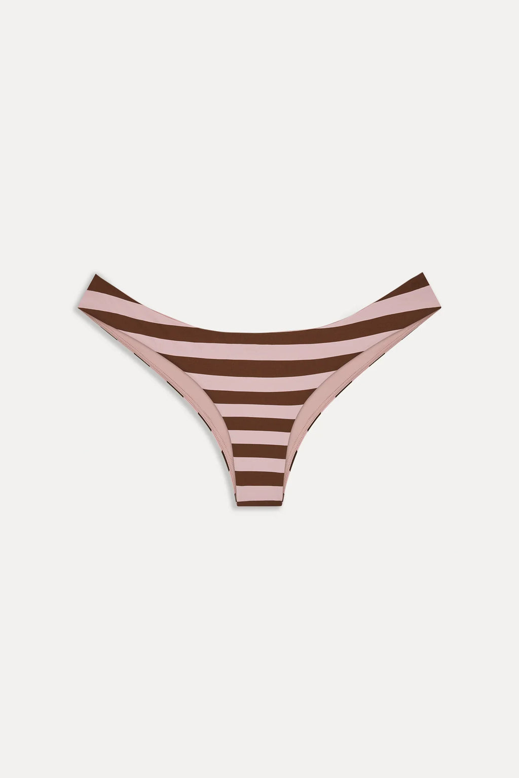 Marina Cheeky Striped Bikini Bottom - Strawberry Chocolate