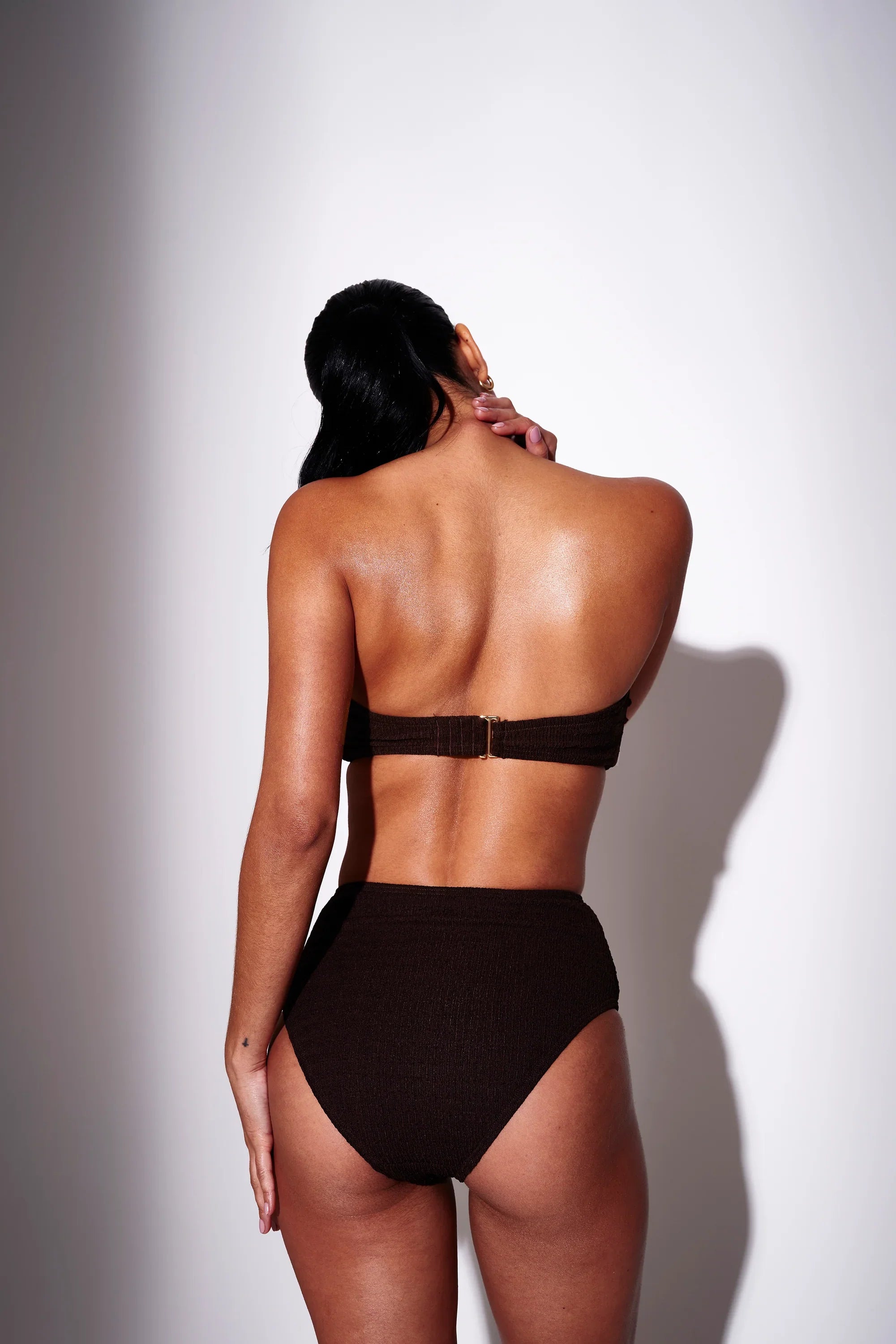 Serene Ring Cutout Bikini Top in Brown