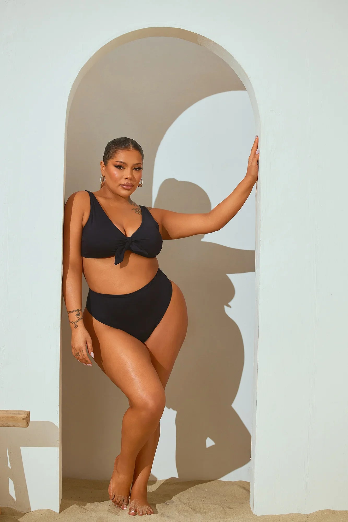 Beachy Summer Strappy 2 Piece Bikini - Black