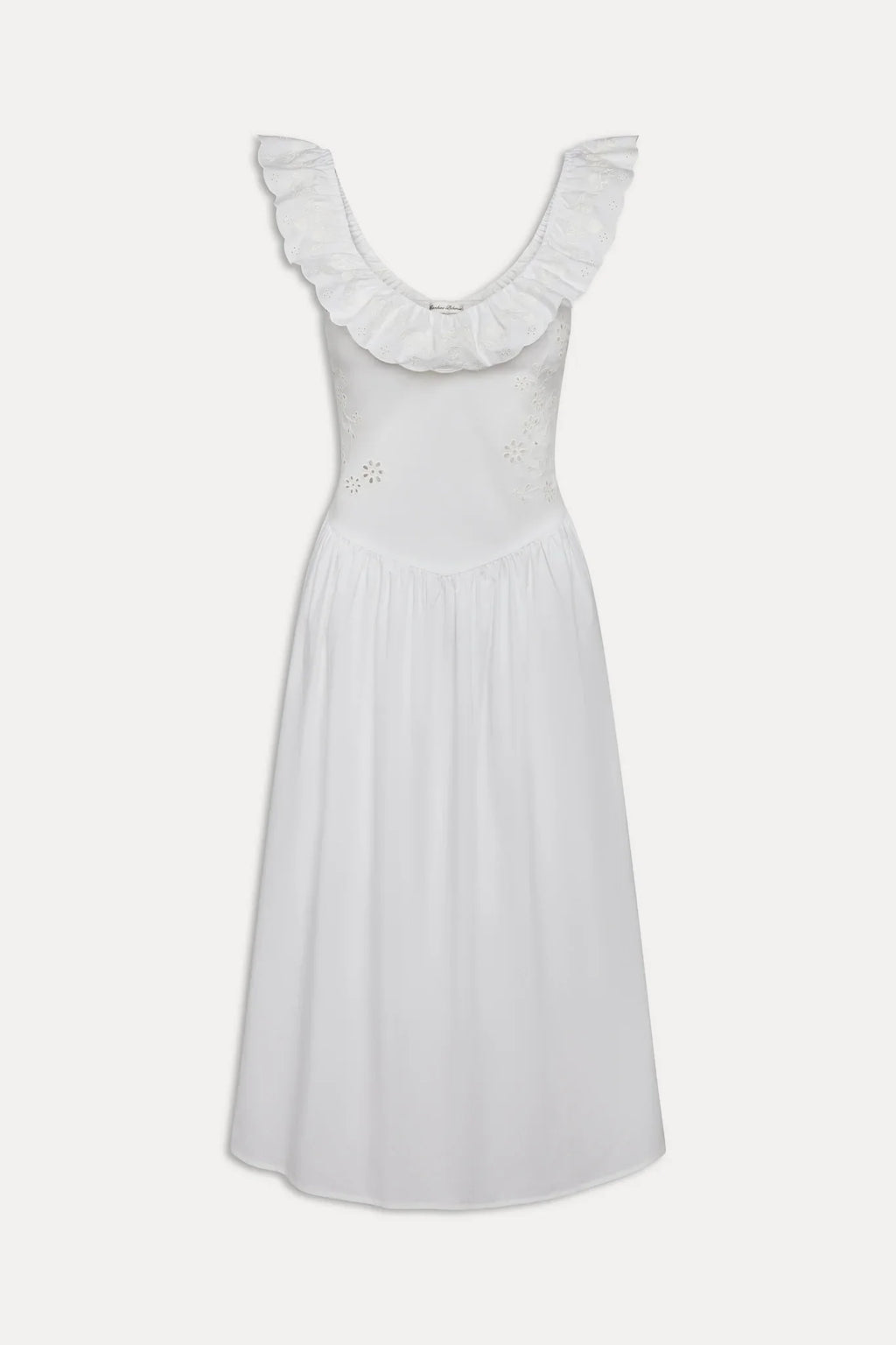 Georgia Cotton Embroidered Midi Dress - Angel's Meadow