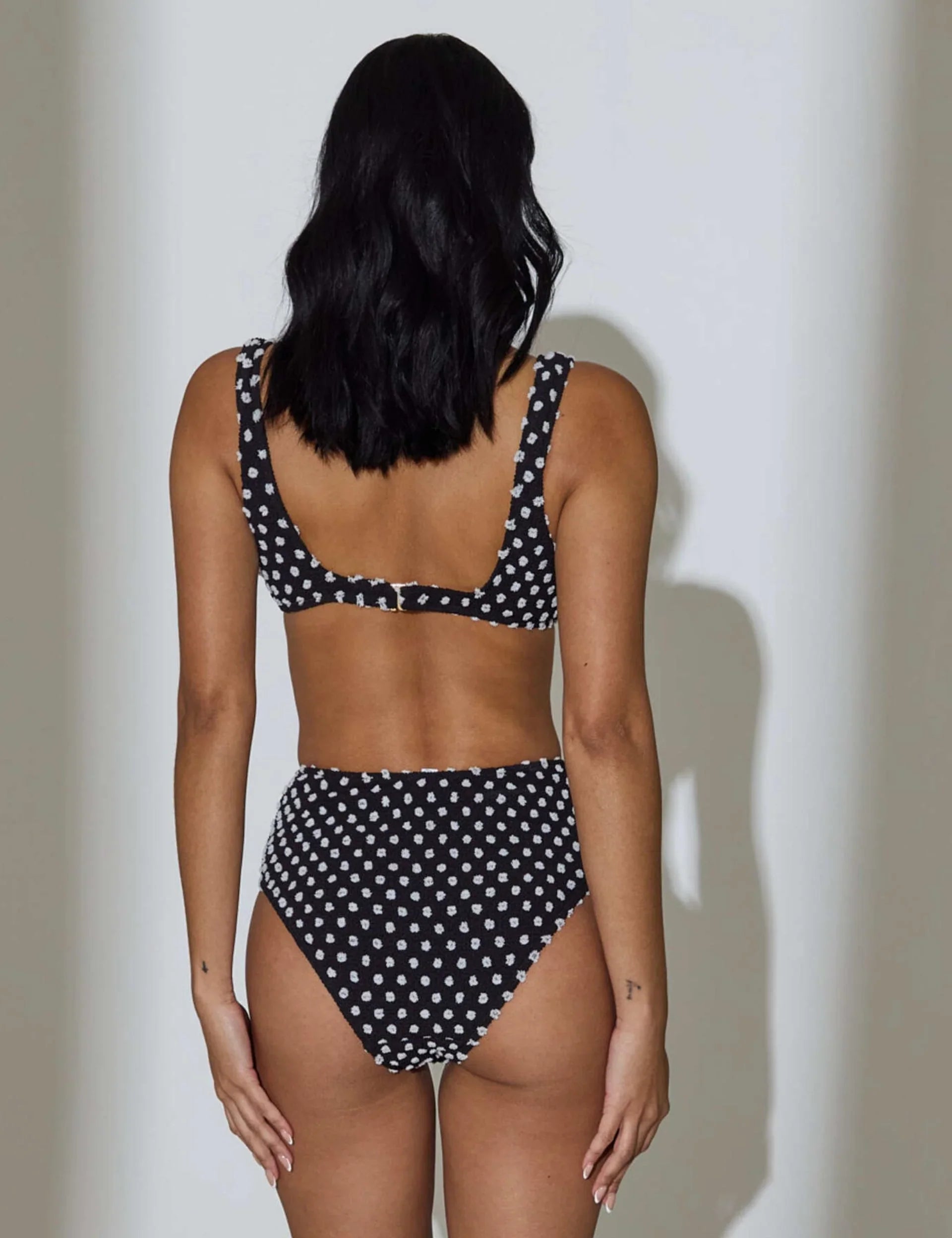 Flamenco Polka Dot Bikini Bottoms in Black