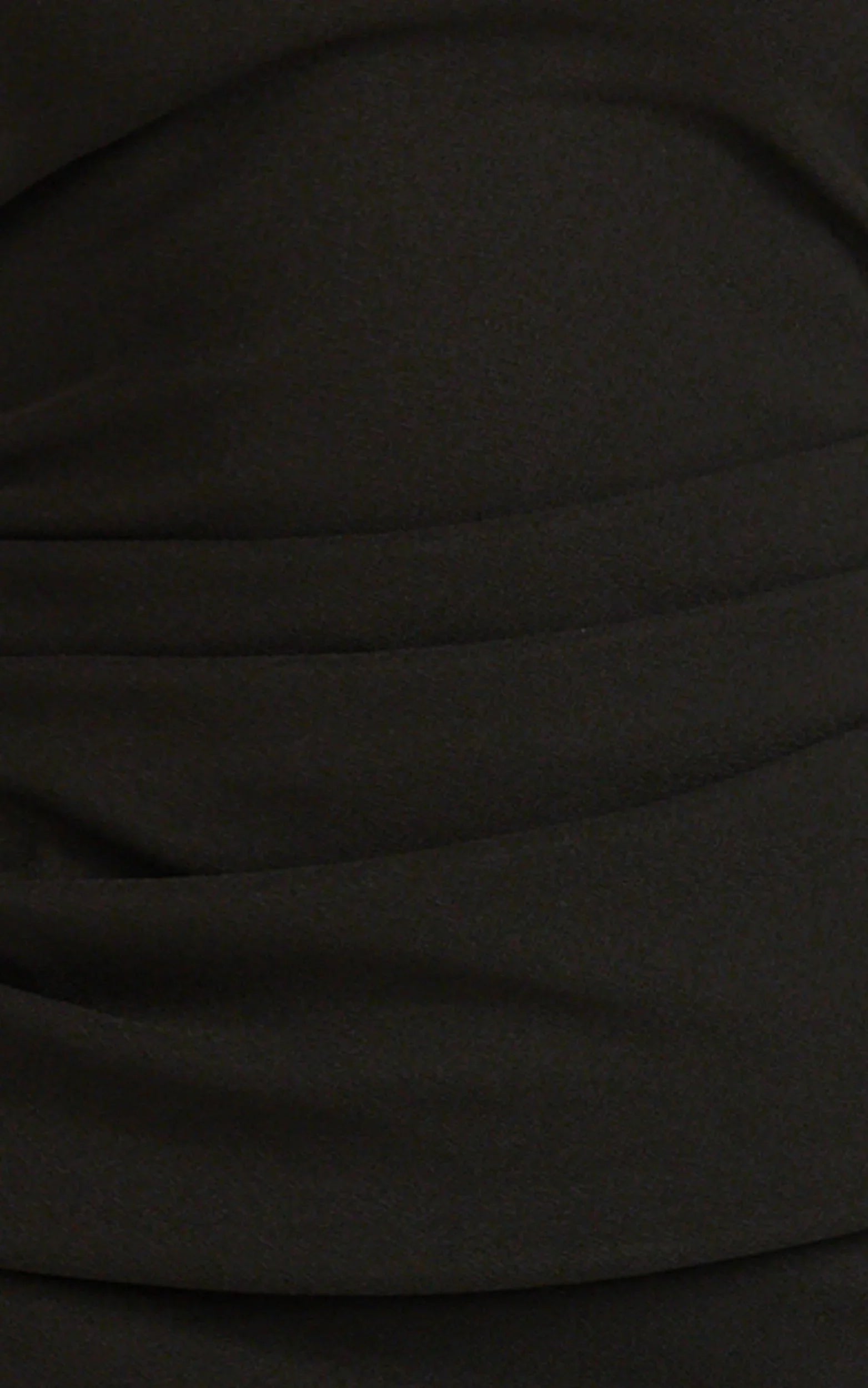 Lani Midi Dress - Scooped Neckline Draped Skirt Halter Dress in Black