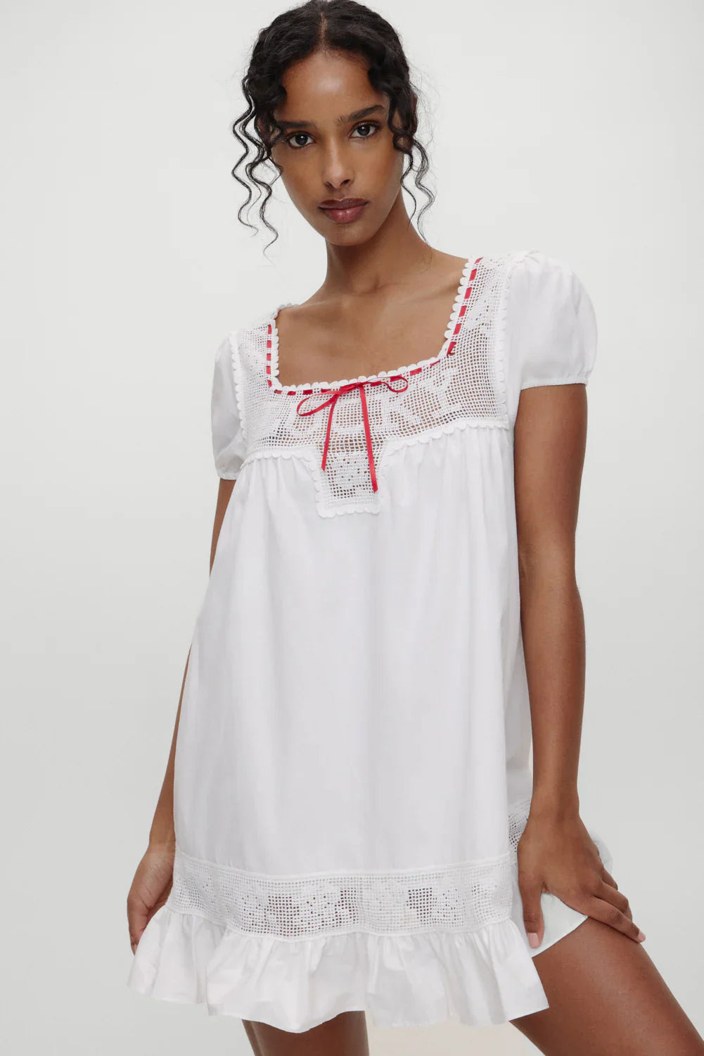 x BELLA HADID Western Poplin Mini Dress - White