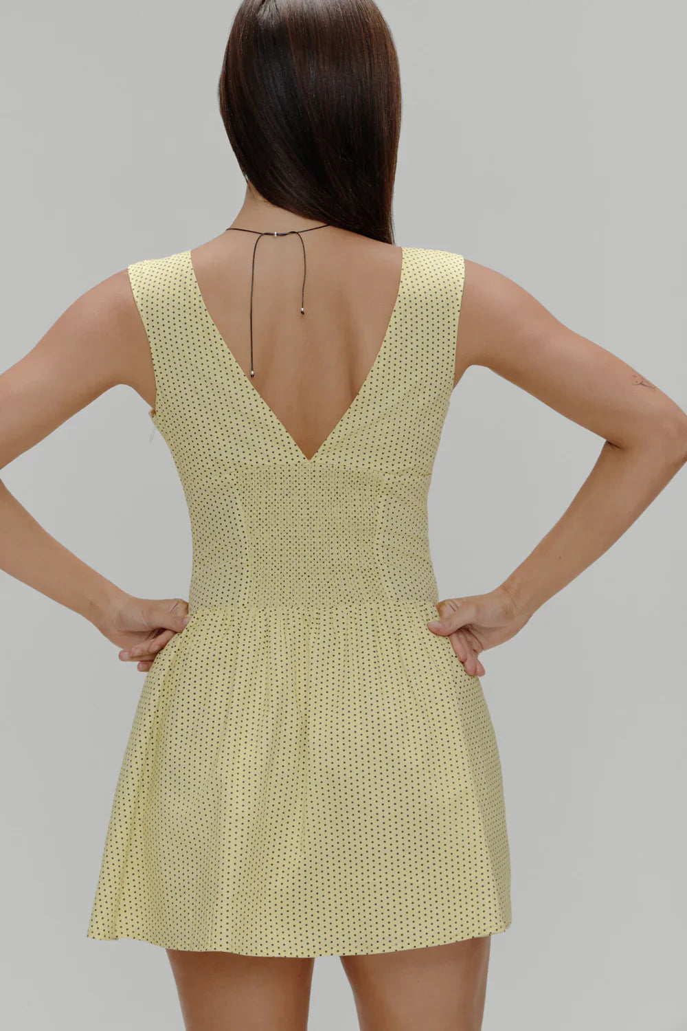 Marley Cotton Mini Dress - Lemon Dot