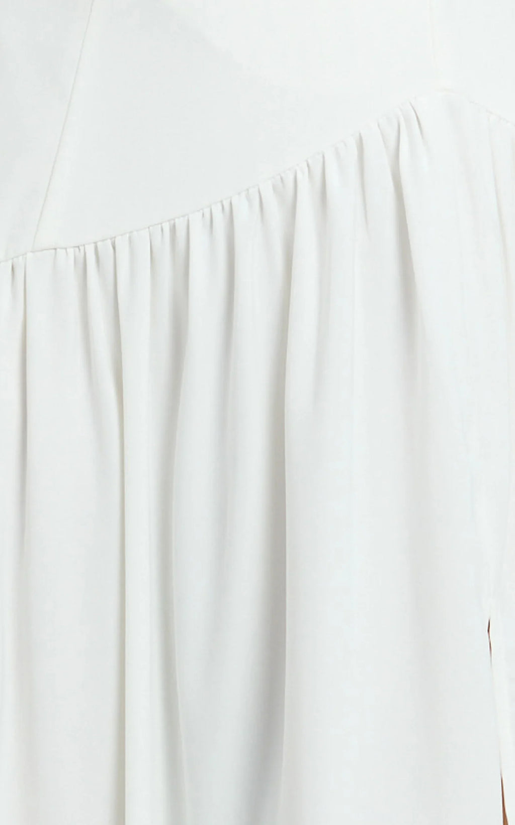 Nadiane Maxi Dress - Strapless Asymmetric Drop Waist Dress in Off White