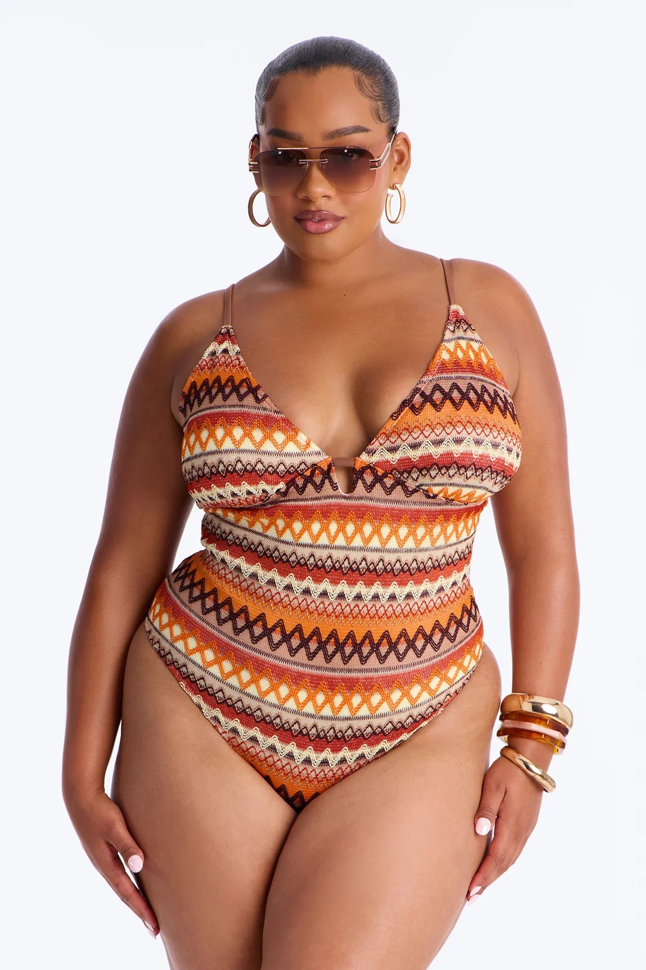 Marnie 1 Piece Swimsuit - Brown/combo