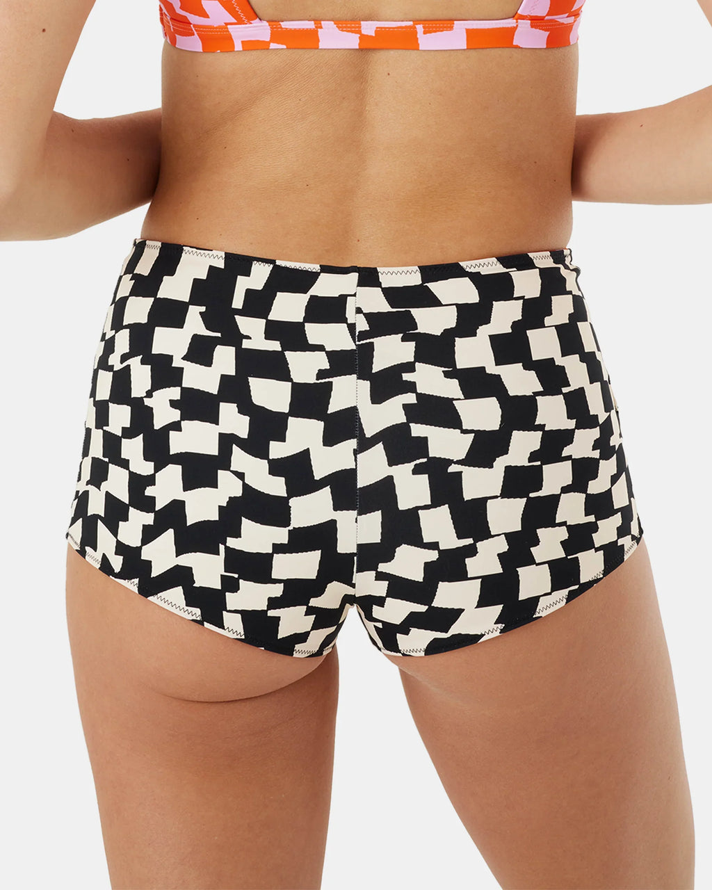 Checked Out Reversible Shortie Bikini Bottom