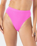 Haleiwa Banded High Waist Moderate Bikini Bottom