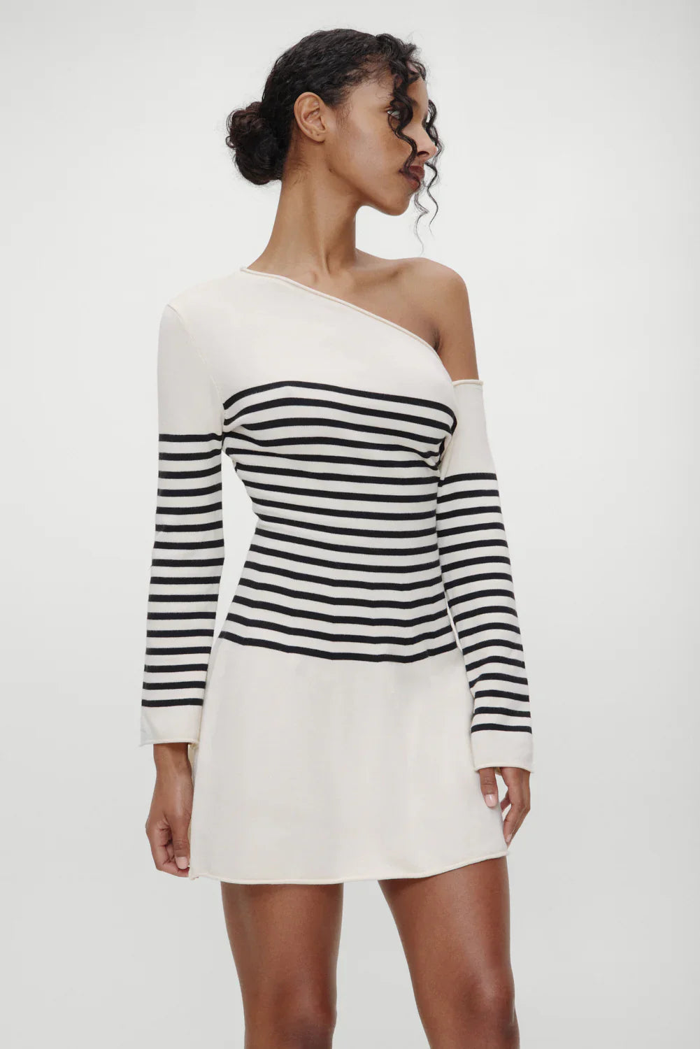 Boardwalk Off Shoulder Mini Dress - Ivory