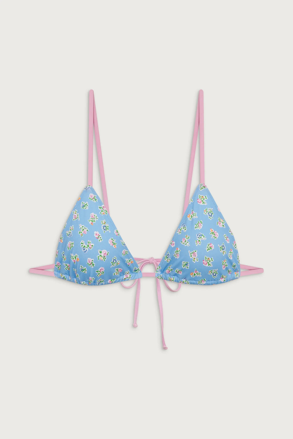 Lumia Triangle Floral Bikini Top - Blue Hawaii