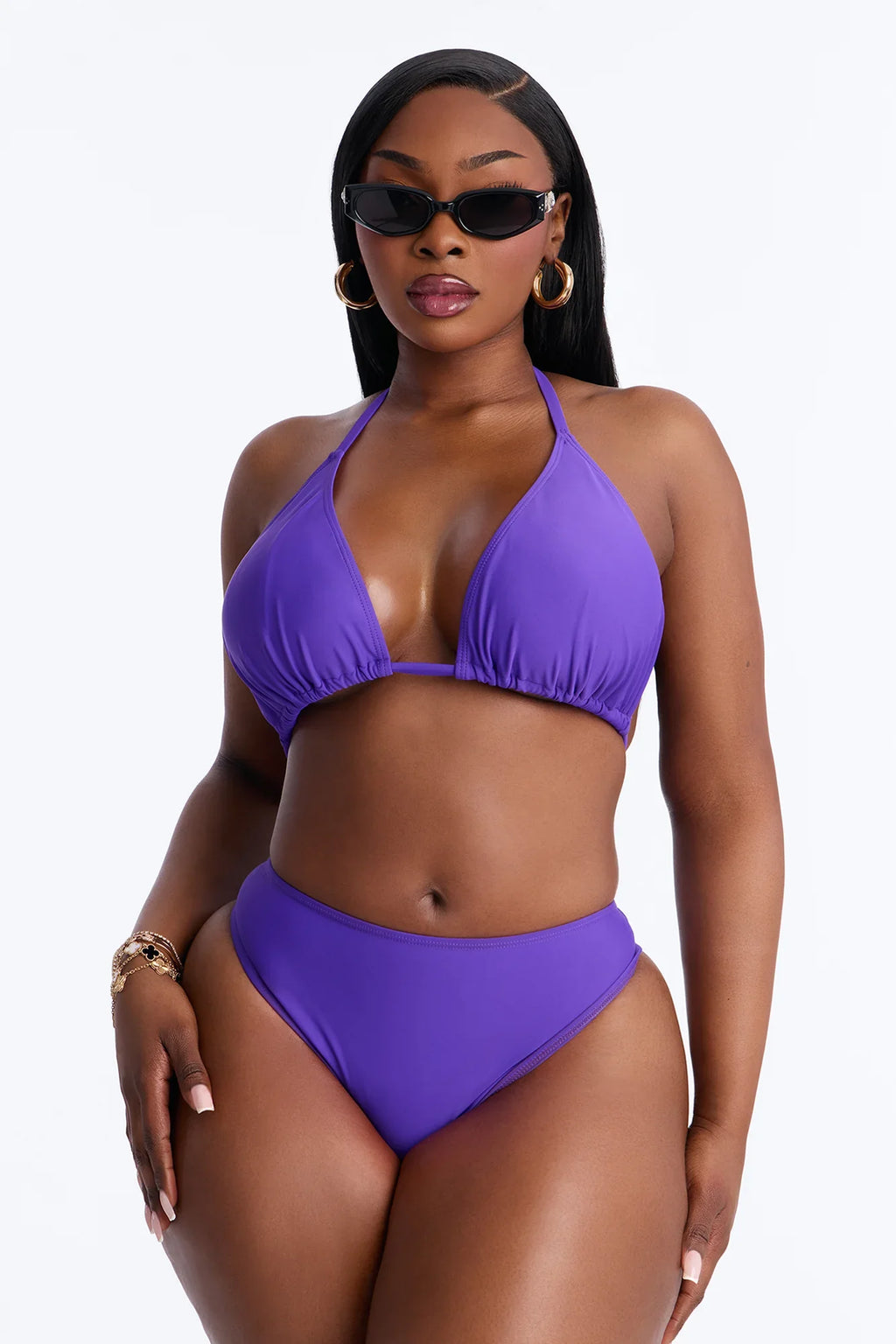 Maui Mix And Match Mid Rise Cheeky Bikini Bottom - Violet