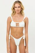 Willow Ruched Bikini Top - White