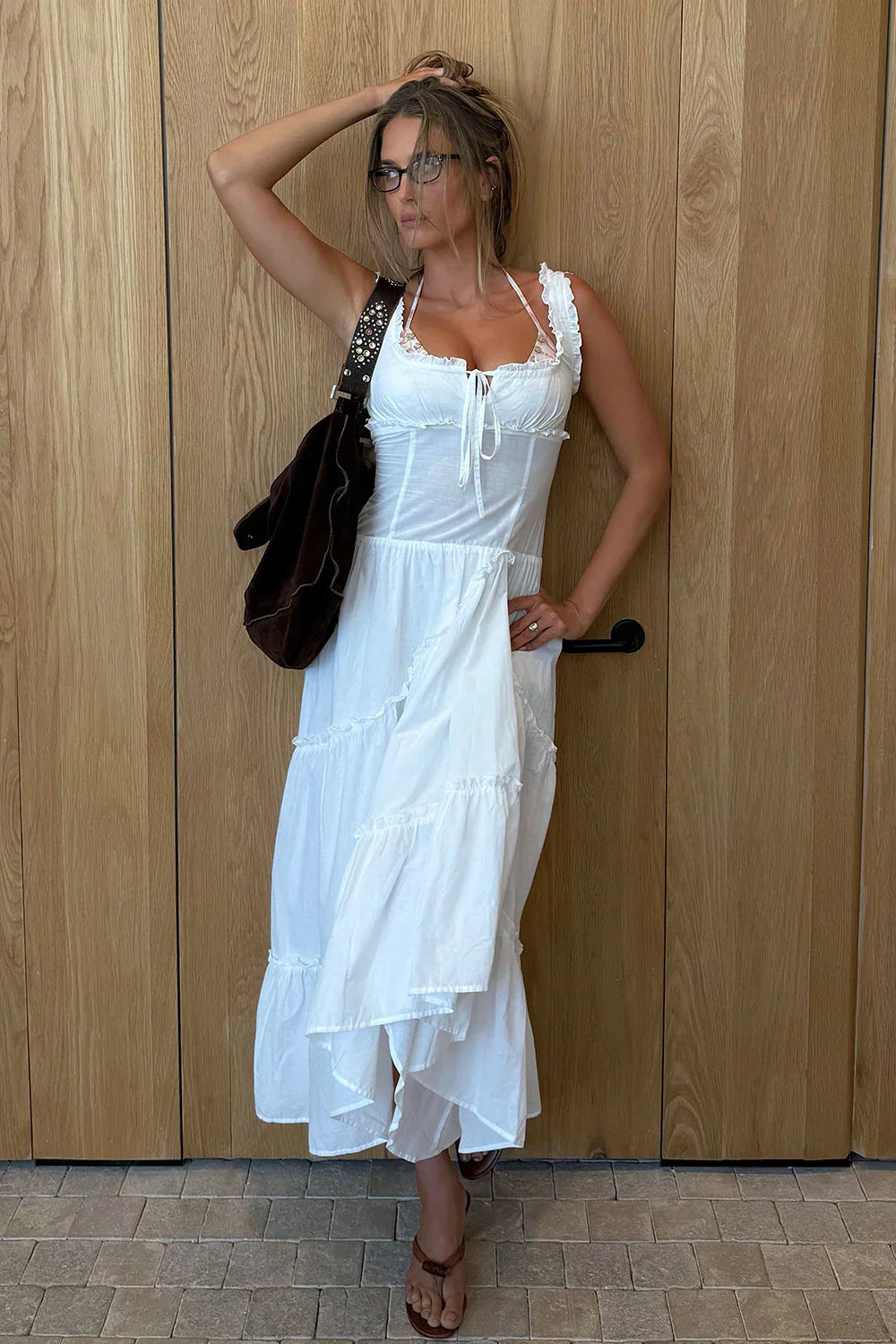 Keepsake Cotton Ruffle Maxi Dress - Daisy White