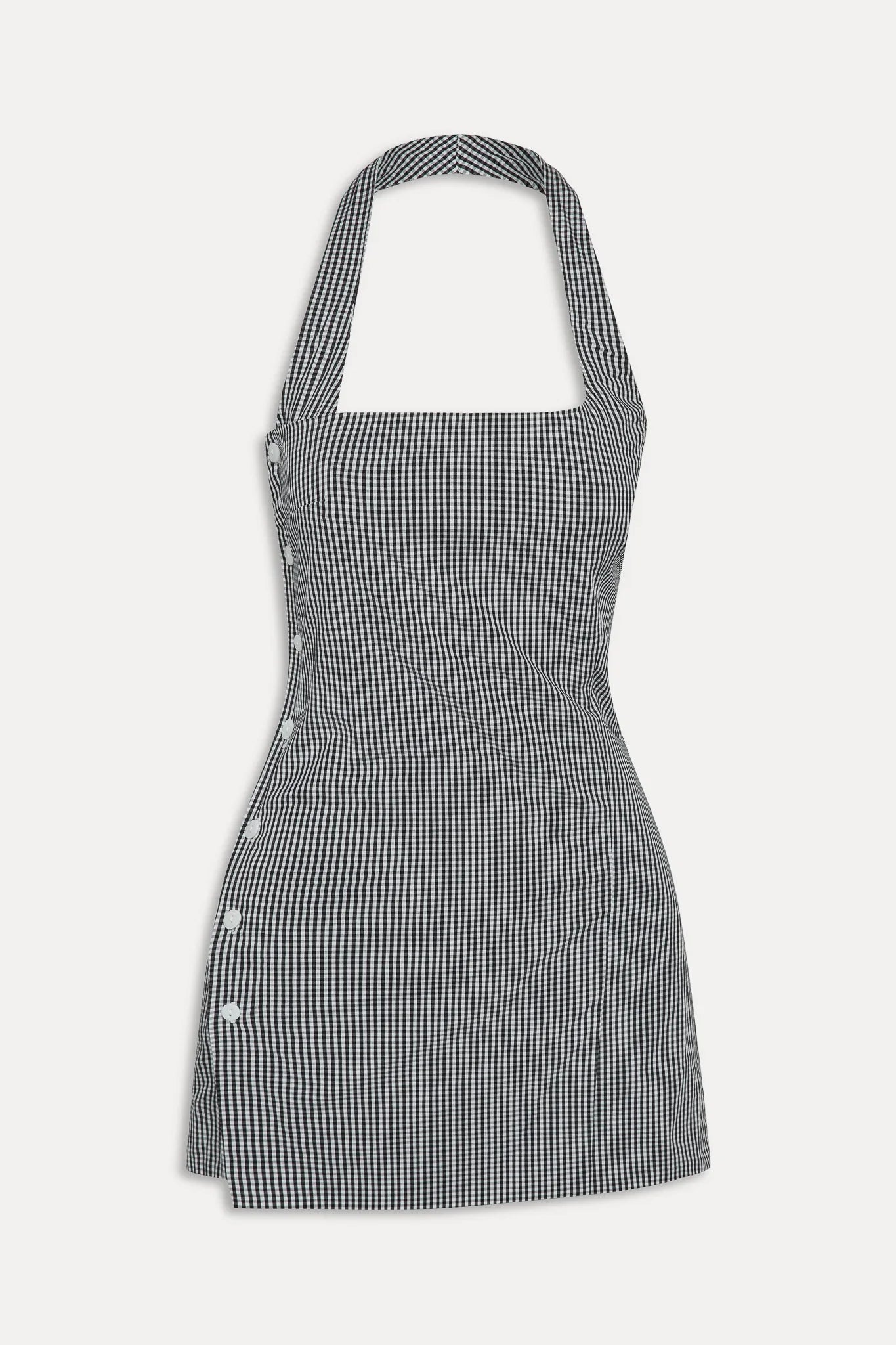 West Cotton Wrap Mini Dress - Morning Gingham