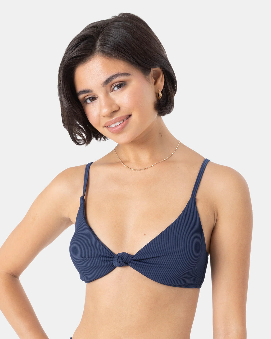 Rib Roxy Love Knot Bralette Bikini Top