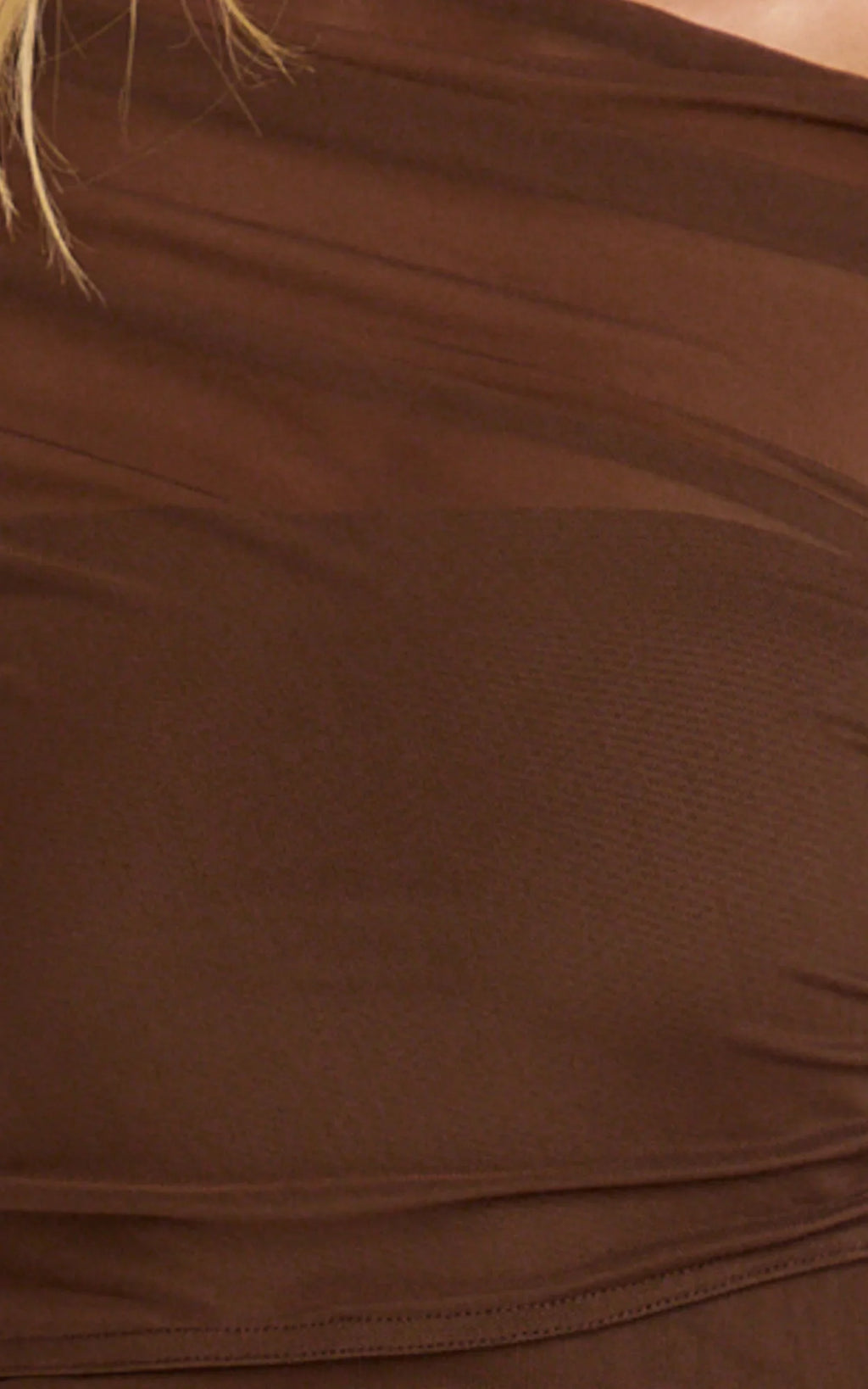 Nicolette Maxi Dress - Cape Sleeve Off Shoulder Dress in Chocolate