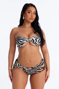 Keep Off Strapless Layover Sheer 2 Piece Bikini - Black/White