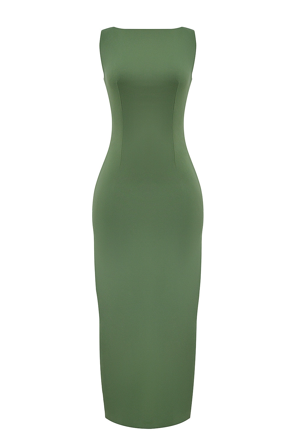 olive boat neck maxi dress