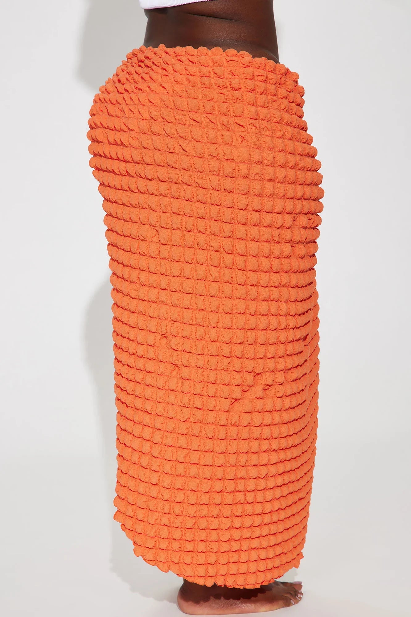 Bri Bubble Maxi Cover Up Tie Sarong - Orange