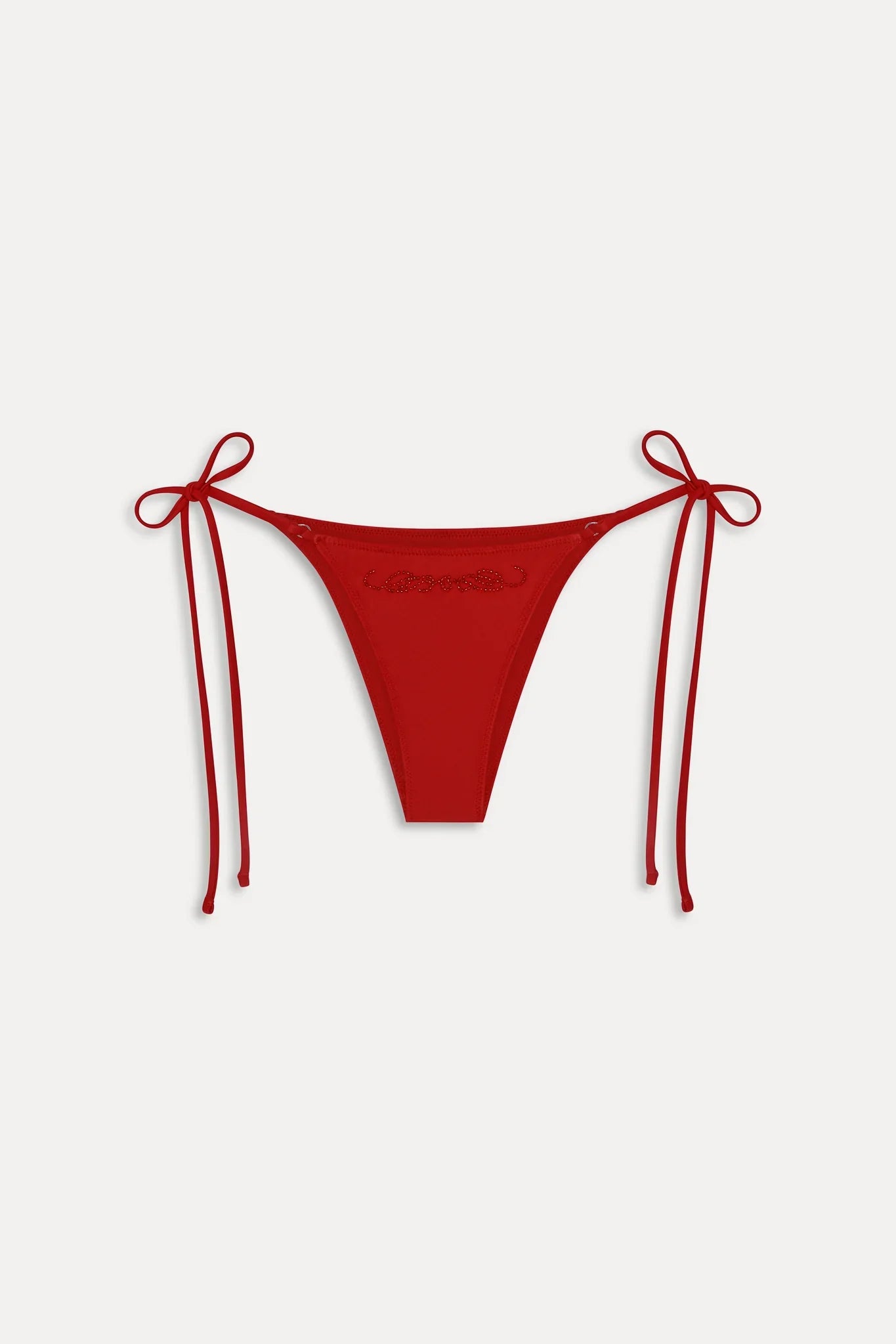 x JENNIE Mackenzie Beaded Bikini Bottom - Classic Red