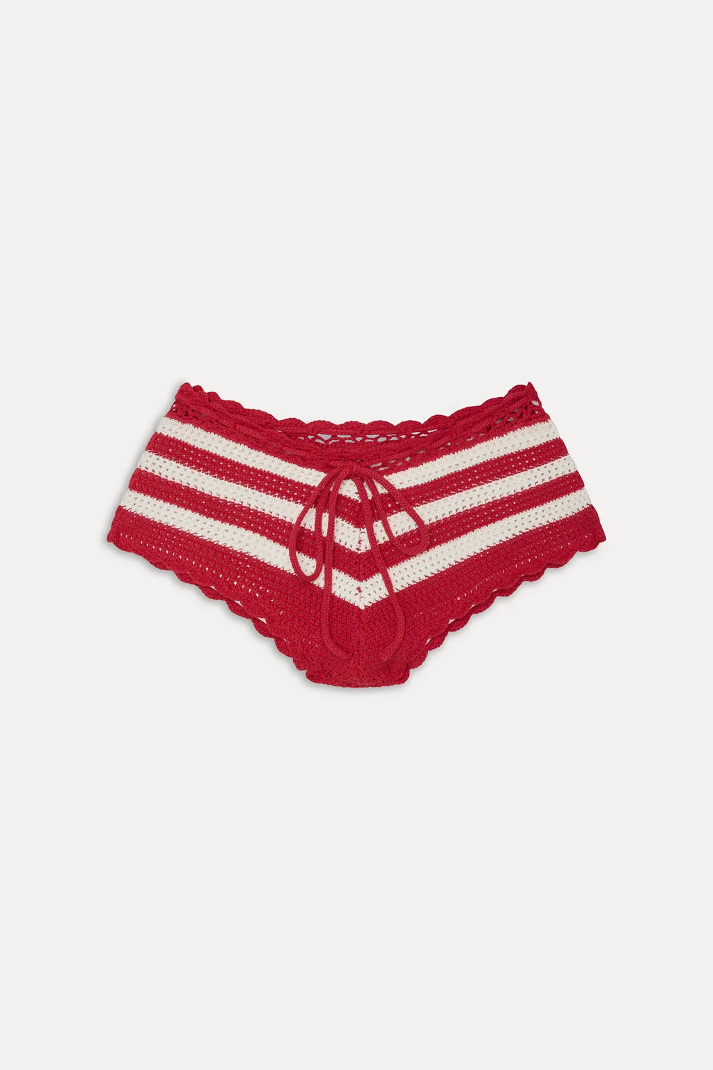 Genevieve Crochet Boy Shorts - Red Ribbon