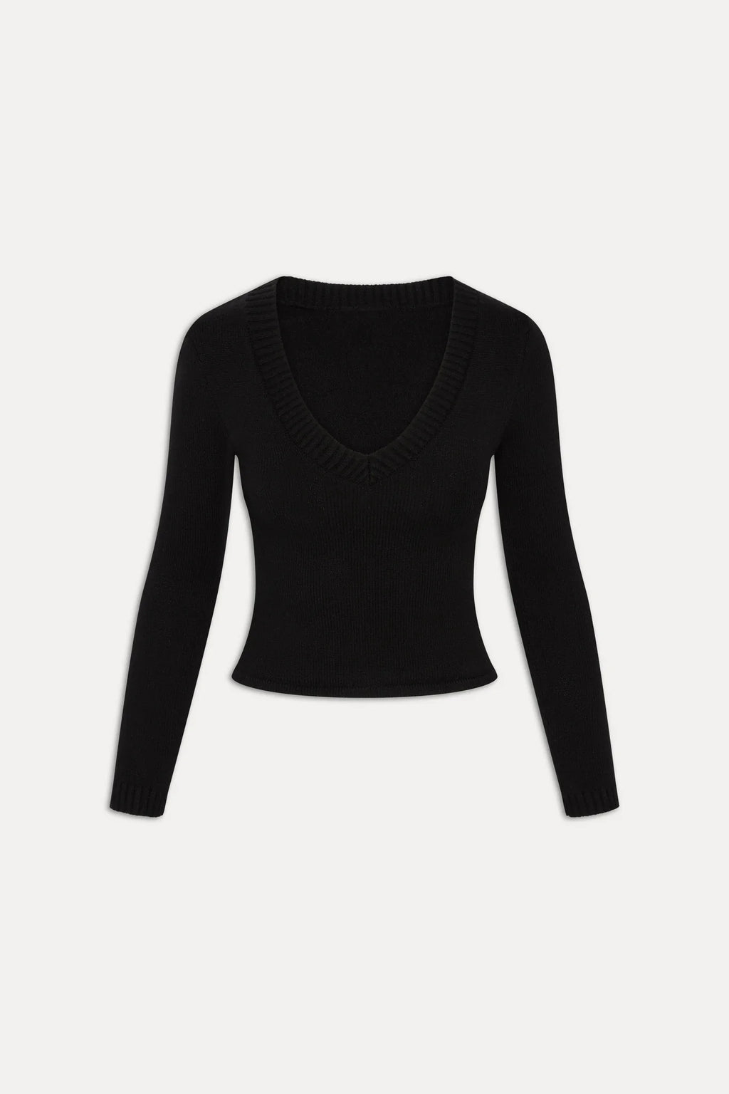 Kit V Neck Knit Sweater - Black