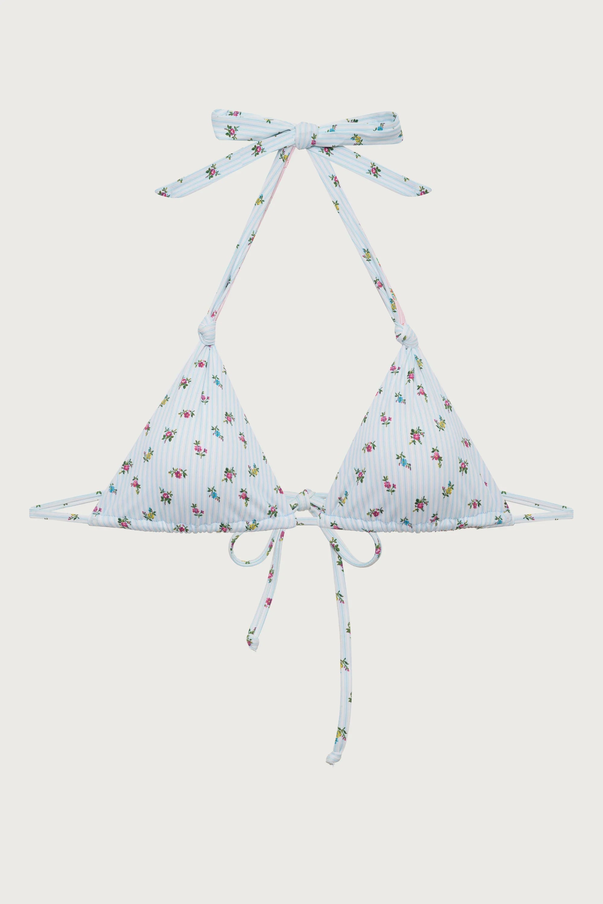 Kealy Reversible Triangle Bikini Top - Cozy Stripe